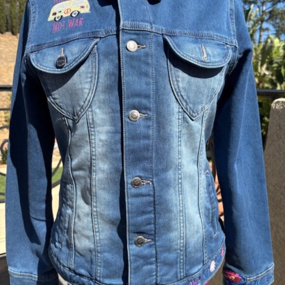 WOMENS LEE RIDER EMBROIDERED DENIM JACKET - Picture 2 of 8